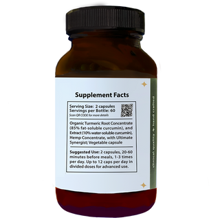 Curcumin Complete supplement facts with curcumin and hemp extract